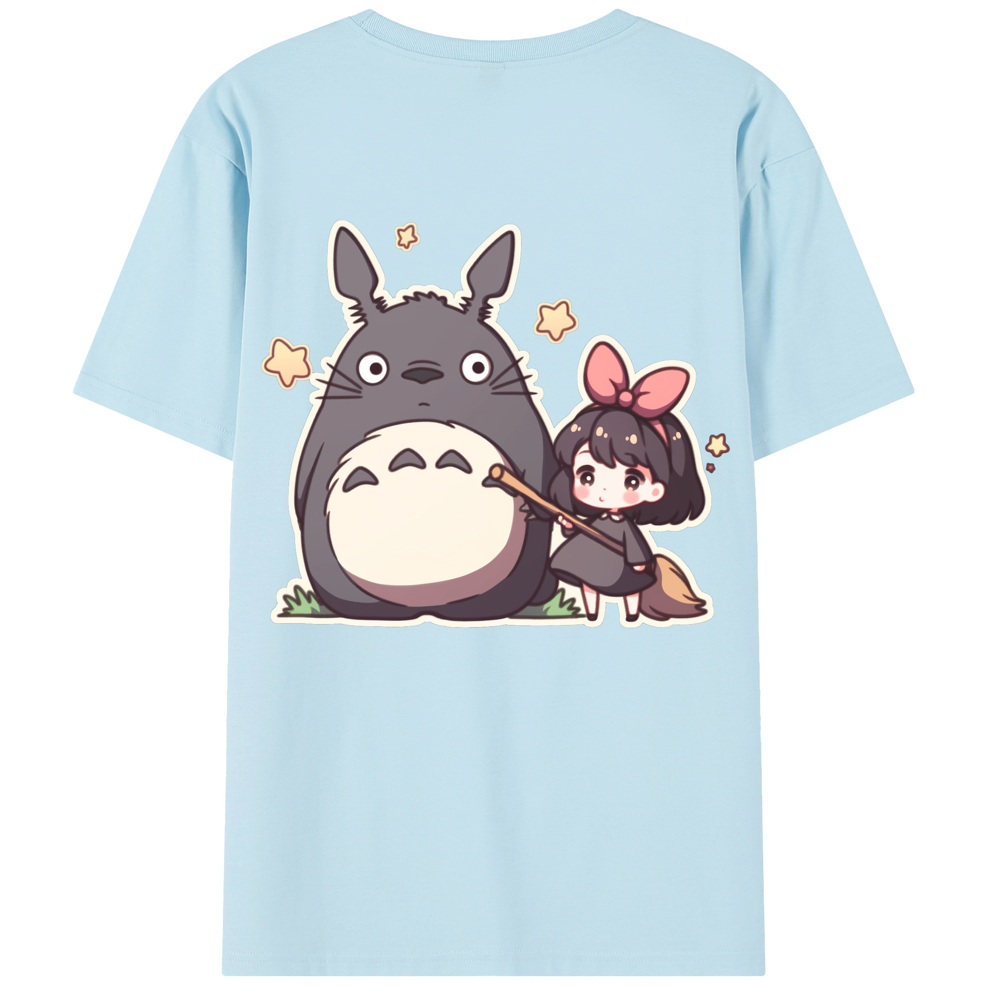 （画像用） となりのトトロ 草壁メイ 草壁サツキ My Neighbor Totoro Satsuki Kusakabe Mei Kusakabe 綿100％半袖Tシャツ（背面プリント）